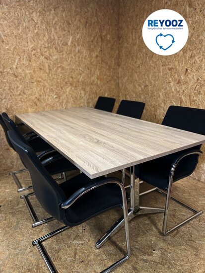 Ahrend vergadertafel 200x100cm met nieuw blad